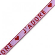 Lint met tekst "j'adore" Purple-warm red